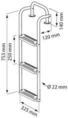 Escada de barco, prancha de desembarque de barco Nuova Rade Foldable Ladder Escada de barco, prancha de desembarque de barco - 1