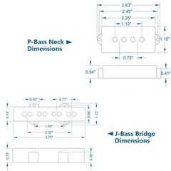 Tonabnehmer für E-Bass Lollar Pickups PJ-Bass 4S Set Black Tonabnehmer für E-Bass - 3