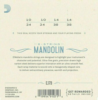 Mandoline Strings D'Addario EJ73 - 3