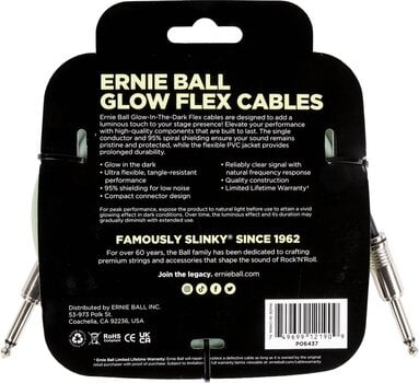 Instrumentkabel Ernie Ball Flex 6 m Lige - Lige Instrumentkabel - 2