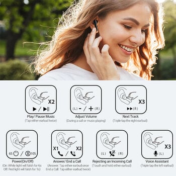 Auriculares intrauditivos inalámbricos Tribit FlyBuds C2 BTH96 Black Auriculares intrauditivos inalámbricos - 11