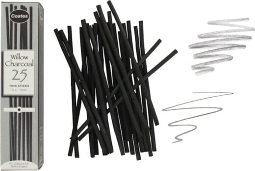 Anglis Coates Willow Charcoal 25 pcs Thin - 2