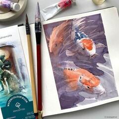 Sketchbook Hahnemühle Watercolor 100% Cotton Sketchbook 14 x 14 cm 250 g Black - 2