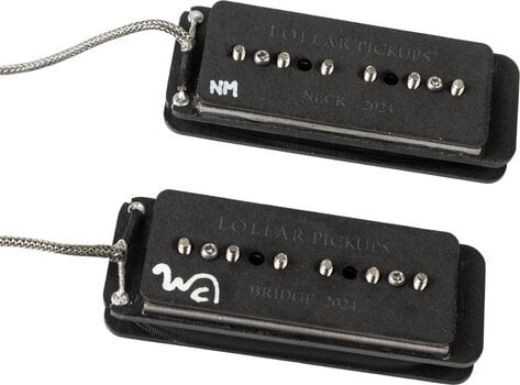 Guitar Pickup Lollar Pickups P-90 Soapbar Set Black Guitar Pickup (Like new) - 3