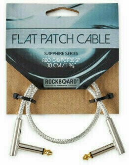 Adapter/Patch-kabel RockBoard Flat Patch Cable - SAPPHIRE Sølv 30 cm Vinklet - Vinklet - 3