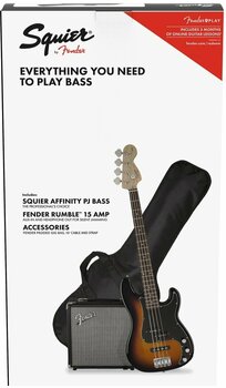 E-Bass Fender Squier Affinity Series Precision Bass PJ Pack IL Brown Sunburst - 4