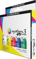 Akrüülvärv Daler Rowney System3 Acrylic Paint Plastic Bottle Fluid 29,5 ml Cardboard Box Starter Set 6 Assorted Colours - 5