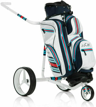 Chariot de golf électrique Jucad Racing White Carbon Electric - Aquastop Bag Blue White Red SET Chariot de golf électrique - 2