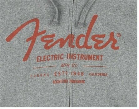 Hættetrøje Fender Electric Instruments Men's Zip Hoodie Gray S - 3