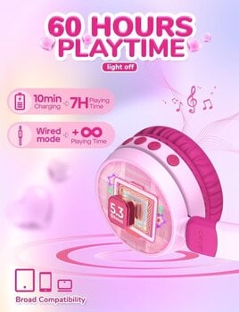 Auriculares inalámbricos On-ear iClever BTH21 Pink Auriculares inalámbricos On-ear - 7