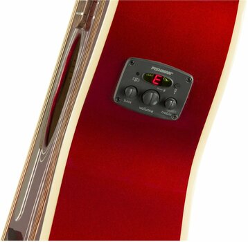 Jumbo elektro-akoestische gitaar Fender Newporter California Player LH Candy Apple Red - 5