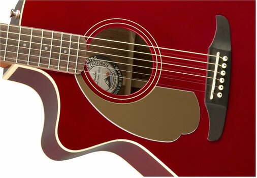 Jumbo elektro-akoestische gitaar Fender Newporter California Player LH Candy Apple Red - 6