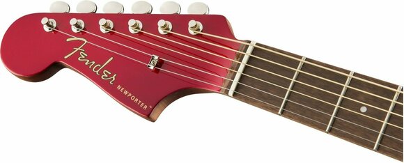 Jumbo elektro-akoestische gitaar Fender Newporter California Player LH Candy Apple Red - 8