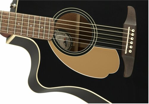 Guitare Dreadnought acoustique-électrique Fender Redondo California Player LH Noir - 5