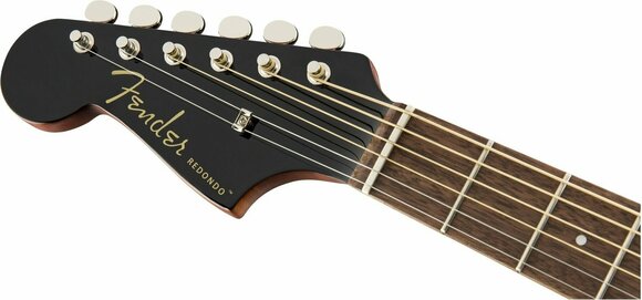 Guitare Dreadnought acoustique-électrique Fender Redondo California Player LH Noir - 7