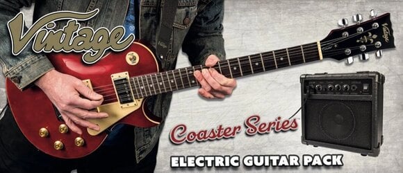 Guitarra elétrica Vintage V10 Coaster Pack Wine Red Guitarra elétrica - 10