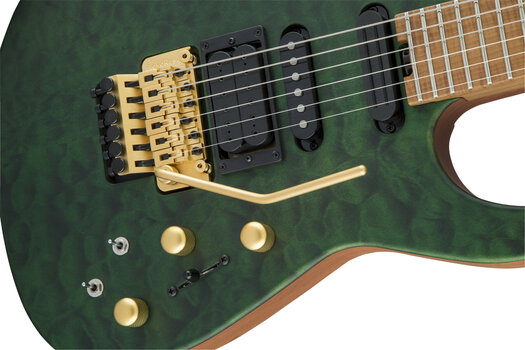 Elektrikitarr Jackson USA Phil Collen PC1 Satin Flame MN Satin Transparent Green Elektrikitarr - 7