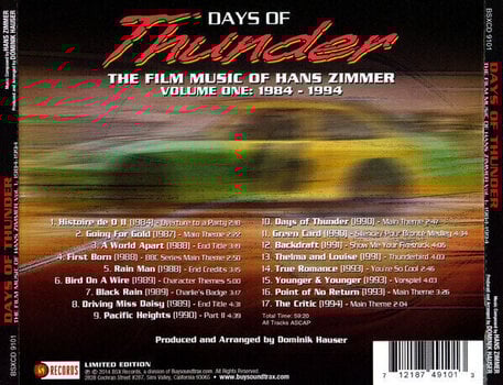 CD диск Hans Zimmer - Days of Thunder (CD) - 2