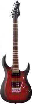 Guitare électrique Cort X100 Open Pore Black Cherry Burst Guitare électrique - 3