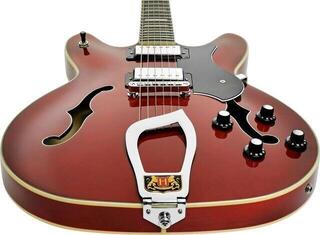 Semiakustická gitara Hagstrom Viking Cherry Transparent Semiakustická gitara - 4