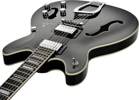 Poolakustiline kitarr Hagstrom Viking Deluxe 12 Gloss Black Poolakustiline kitarr - 6