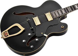 Semiakustická gitara Hagstrom HJ500 Black Semiakustická gitara - 3