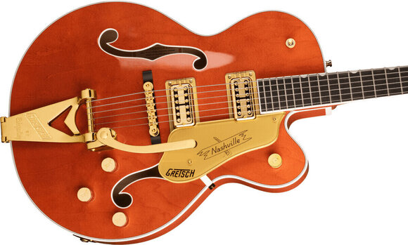 Halvakustisk gitarr Gretsch G6120TG Players Edition Nashville Orange Satin Halvakustisk gitarr - 4
