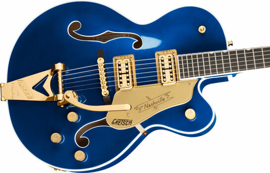 Halvakustisk gitarr Gretsch G6120TG Players Edition Nashville Azure Metallic Halvakustisk gitarr - 4