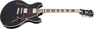 Halbresonanz-Gitarre D'Angelico Premier DC Solid Black Halbresonanz-Gitarre - 2