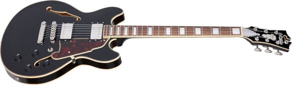 Halbresonanz-Gitarre D'Angelico Premier Mini DC Solid Black Halbresonanz-Gitarre - 3