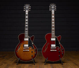 Halbresonanz-Gitarre D'Angelico Premier SS Burnt Red Halbresonanz-Gitarre - 6