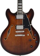 Halbresonanz-Gitarre D'Angelico Premier DC Brown Burst Halbresonanz-Gitarre - 3