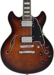 Halbresonanz-Gitarre D'Angelico Premier Mini DC Brown Burst Halbresonanz-Gitarre - 3