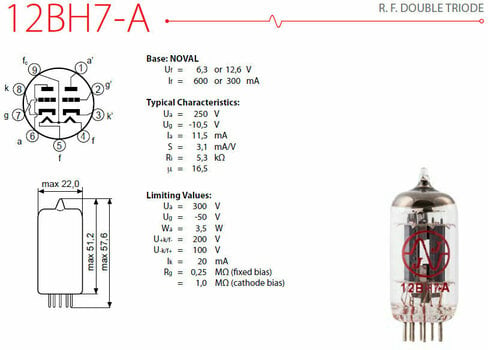 Lampes pour amplificateurs JJ Electronic 12BH7-A - 2
