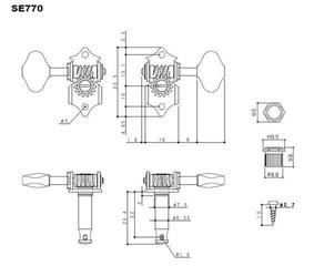 Kitarride häälestusseadmed Gotoh SE770-06M Nickel L3+R3 Nickel Kitarride häälestusseadmed - 2
