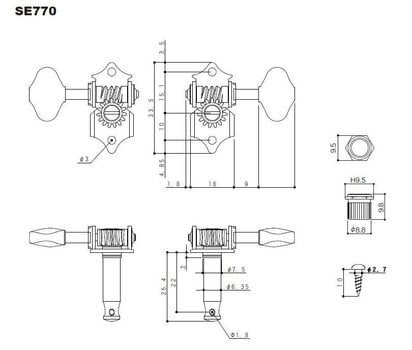 Afinadores para guitarra Gotoh SE770-06M Nickel L3+R3 Nickel Afinadores para guitarra - 3