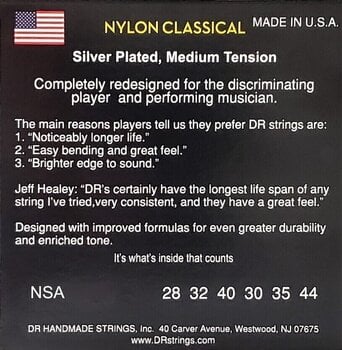 Nylonstrenger DR Strings CN-H Classical Hard 28-44 - 3