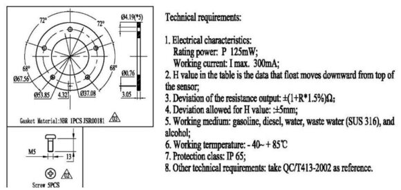 Sensor Osculati Vertical level sensor 240/33 Ohm 22 cm Sensor - 5