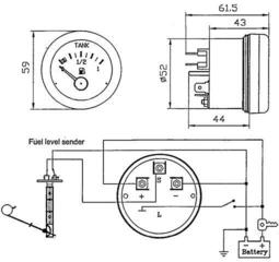 Hajóműszer Osculati Tank Level Indicator 12V 10-180 Ohm Hajóműszer - 1