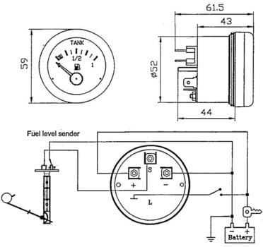 Instrumente de bord  Osculati Tank Level Indicator 12V 10-180 Ohm Instrumente de bord  - 2