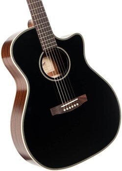 Jumbo elektro-akoestische gitaar Cort ESSENCE-GA4 Black Jumbo elektro-akoestische gitaar - 3