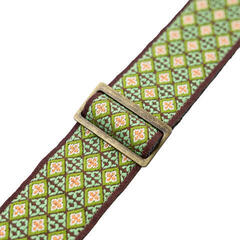 Textile guitar strap Levy's Original Hootenanny Textile guitar strap Green Mosaic - 1