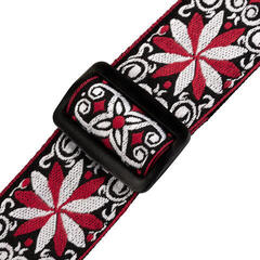 Textile guitar strap Levy's Hootenanny  Textile guitar strap Red and White Floral - 1