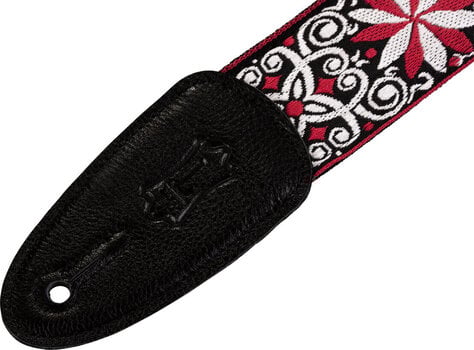 Textile guitar strap Levy's Hootenanny  Red and White Floral Textile guitar strap - 4