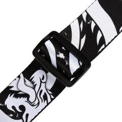 Textile guitar strap Levy's Eastern Harmony Textile guitar strap Black and White Dragon - 1