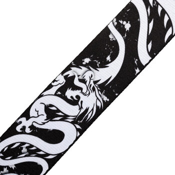 Textile guitar strap Levy's Eastern Harmony Black and White Dragon Textile guitar strap - 3