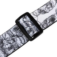 Textile guitar strap Levy's Skull Textile guitar strap Black/White - 1