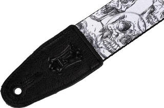 Textile guitar strap Levy's Skull Textile guitar strap Black/White - 3