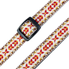 Ukulele Strap Levy's Jacquard Yellow and Red Ukulele Strap - 1