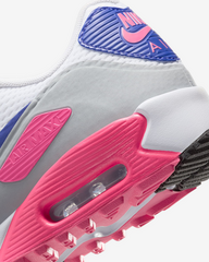 Golfsko til kvinder Nike Air Max 90 G Unisex Shoe White/Laser Pink/Concord - 7